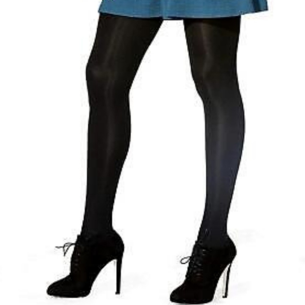 HUE Black Leggings Sleek Opaque Design